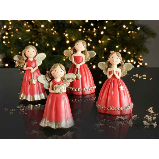 Set 4 figurine Ingeri polirasina multicolora cm 6 x 5,5 x 9,5 H
