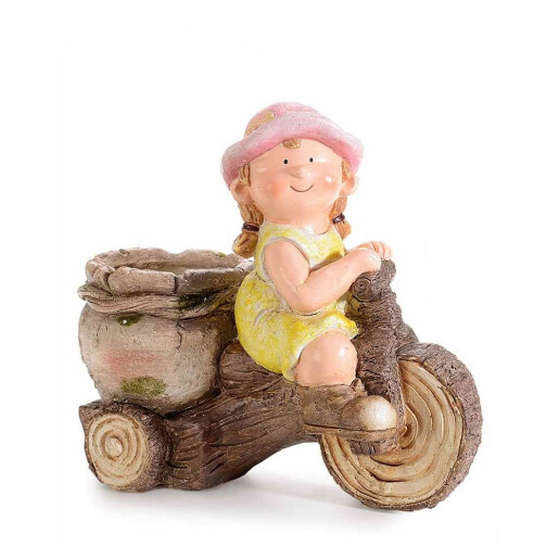 Set 2 figurine Copii cu ghiveci 26.5x12.5x23.5 cm