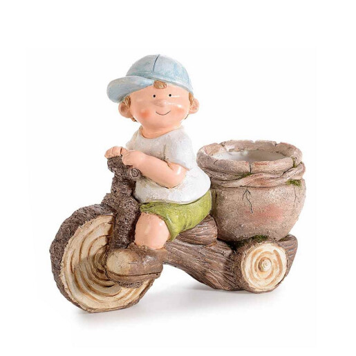 Set 2 figurine Copii cu ghiveci 26.5x12.5x23.5 cm