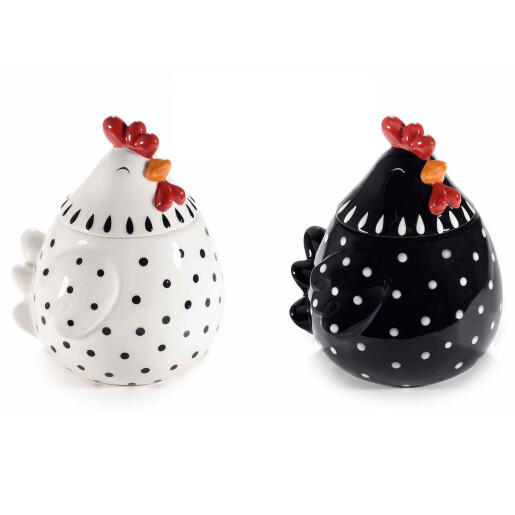 Set 2 borcane Gaina ceramica multicolora 15.5x15x17.5 cm