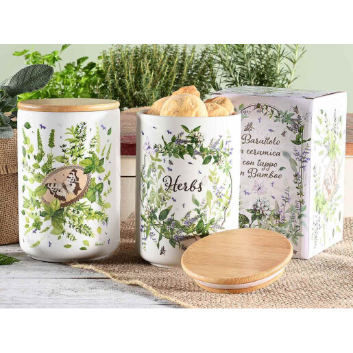 Set 2 borcane Herbs Ø 10 cm x 15 H