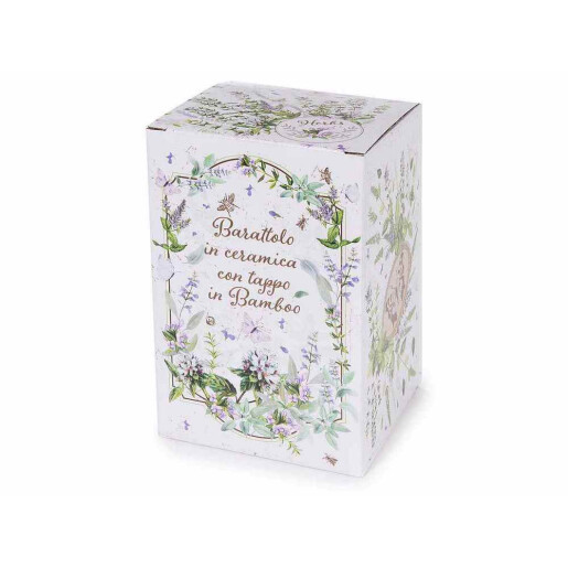 Borcan decorativ, depozitare ceramica bambus Herbs  Ø 10 cm x 15 H