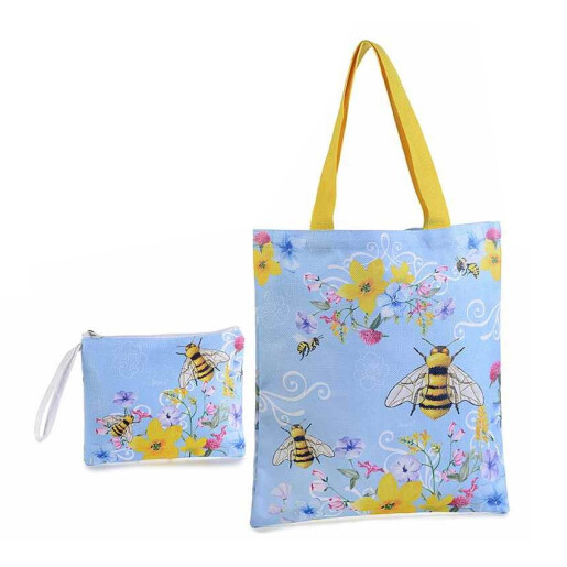 Sacosa cumparaturi cu portmoneu textil multicolor II cm 36 x 65 H