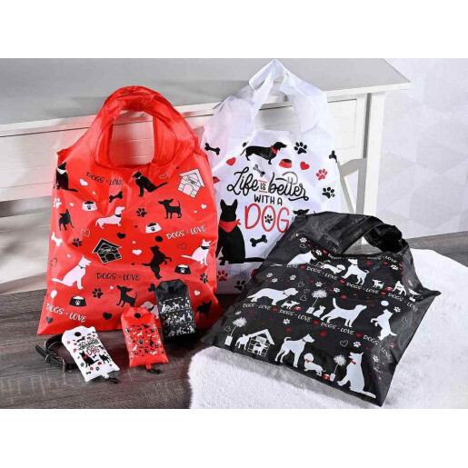 Set 3 sacose cumparaturi poliester multicolor Animals cm 37 x 54 H, 12 L