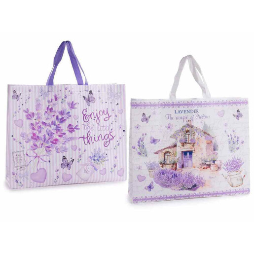 Set 2 sacose cumparaturi material netesut Provensal cm49x12x56H, 21 L