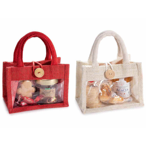 Set 8 gentute cadouri iuta multicolora cm18x11x23H