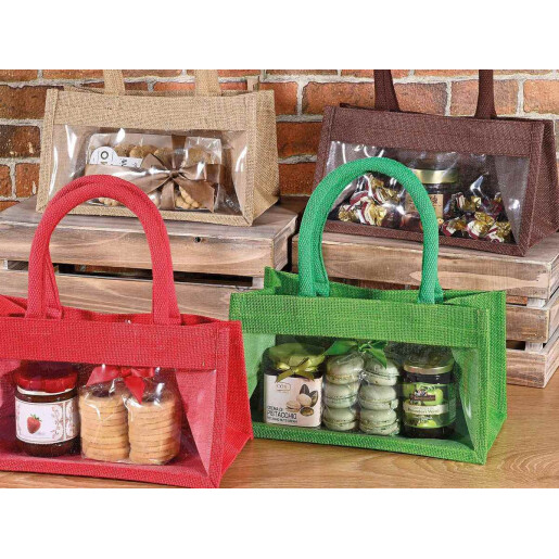 Set 8 gentute cadouri iuta multicolora cm28x15x15,5H
