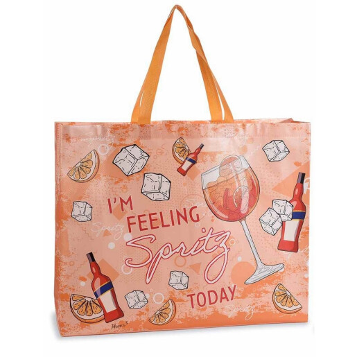 Set 2 sacose cumparaturi material netesut Gin, Spritz cm 48x12x60H , 23 L