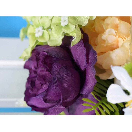 Set 2 buchete flori artificiale multicolore 36 cm