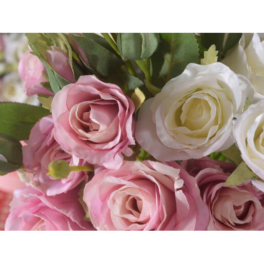 Buchet Trandafiri artificiali roz verzi 45 cm