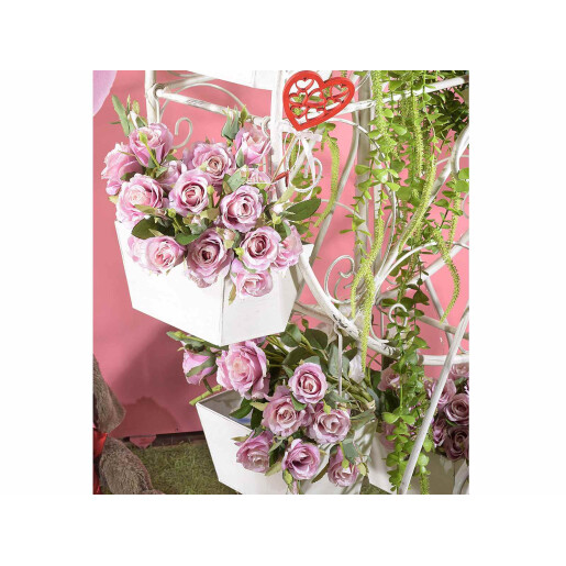 Buchet Trandafiri artificiali roz verzi 45 cm