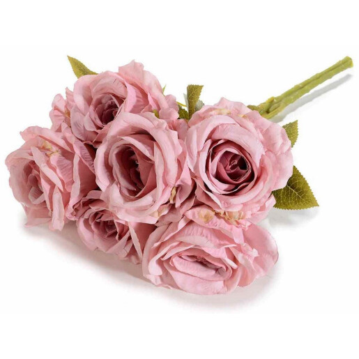 Buchet Trandafiri artificiali roz verzi 44 cm