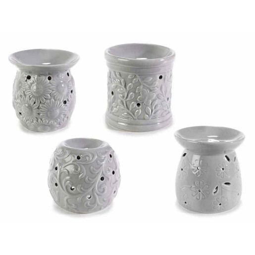 Set 4 difuzoare parfum camera ceramica gri Ø 9 cm x 9,5 H