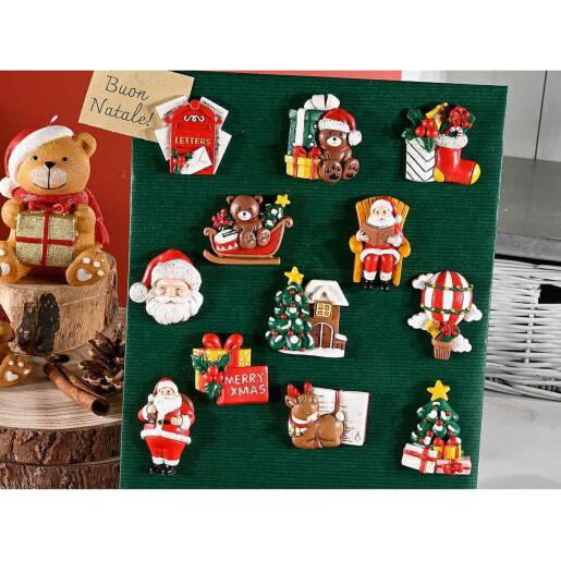 Set 12 magneti Craciun 3.5x5.5 cm