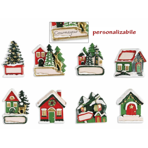 Set 8 magneti Craciun polirasina 3.5x5.5 cm