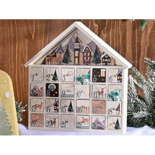 Calendar Advent lemn 31x5.5x32 cm