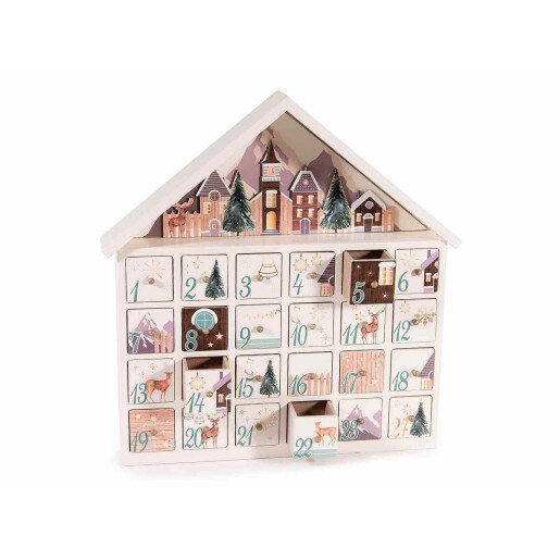 Calendar Advent lemn 31x5.5x32 cm