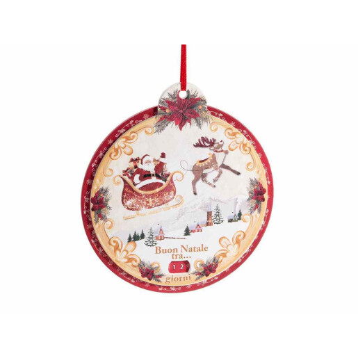 Set 3 ornamente brad Craciun lemn multicolor  Ø 12 cm