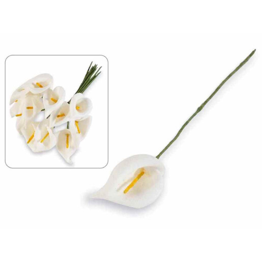 Buchet 12 Cale artificiale albe Ø 2 cm x 10 H