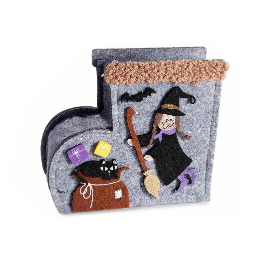 Ghetuta Halloween Befana textil multicolor III cm 15 x 7 x 13 H