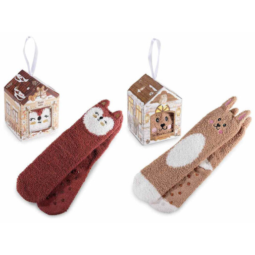 Set 4 perechi sosete cadou Craciun textil multicolor 36/40