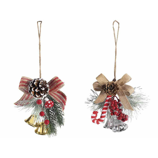 Set 2 ornamente brad Craciun 10x14 cm