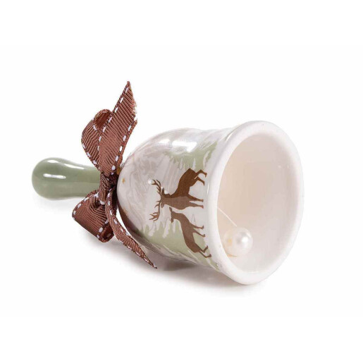 Set 4 clopotei Craciun ceramica multicolora Ø 5 cm x 10 H
