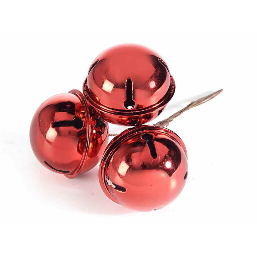 Set 3 clopotei metal rosu 5x14.5 cm