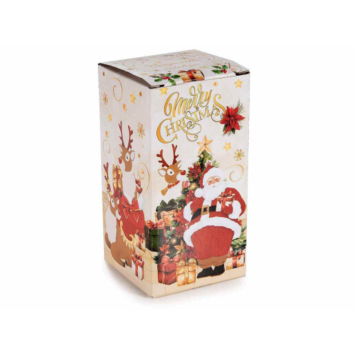 Set 2 clopotei Craciun ceramica multicolora Ø 7 cm x 14,5 H