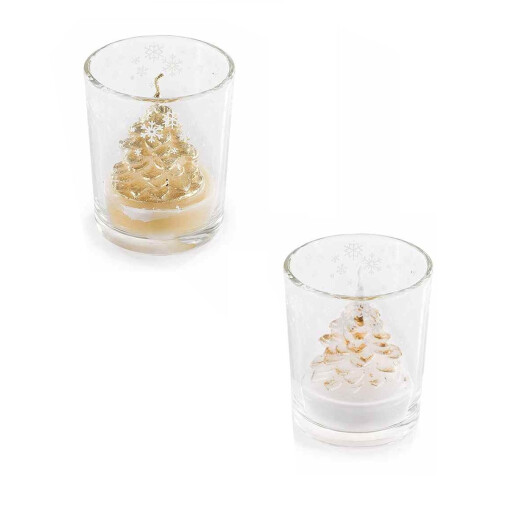 Set 2 candele Craciun Ø 5,5 cm x 6,5 H