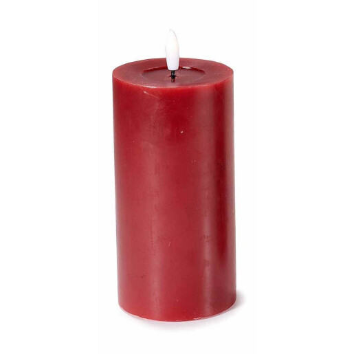Lumanare ambientala cu led ceara rosie Ø 7,5 cm x 17,5 H