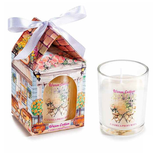 Set 3 lumanari parfumate aroma Flori, Bumbac, Vanilie Ø 5 cm x 6 H