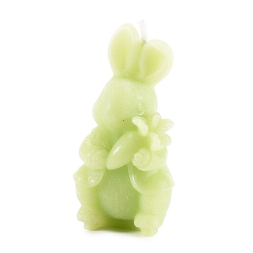 Lumanare Iepuras ceara verde cm 3,5 x 3,5 x 7 H