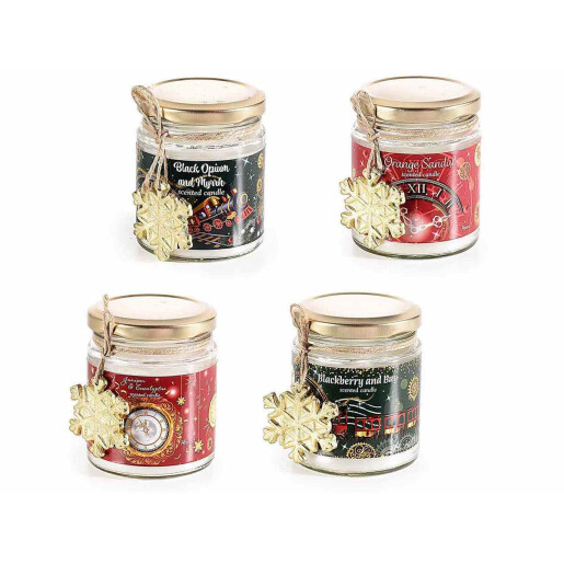 Set 4 candele parfumate Craciun 6.5x8 cm
