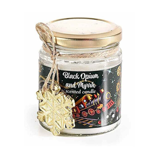 Lumanare parfumata Craciun aroma Opium negru si Smirna 6.5x8 cm