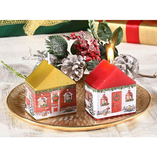 Set 2 lumanari Craciun cm 5,5 x 4 x 6,5 H