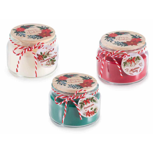 Set 3 lumanari parfumate Craciun Ø 10 cm x 7 H