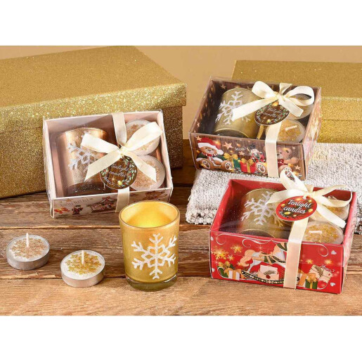 Set 3 candele, 6 lumanari Craciun 11 x 8 x 5 H