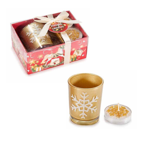 Set suport lumanare, 2 lumanari in cutie cadou cm 11 x 8 x 5 H
