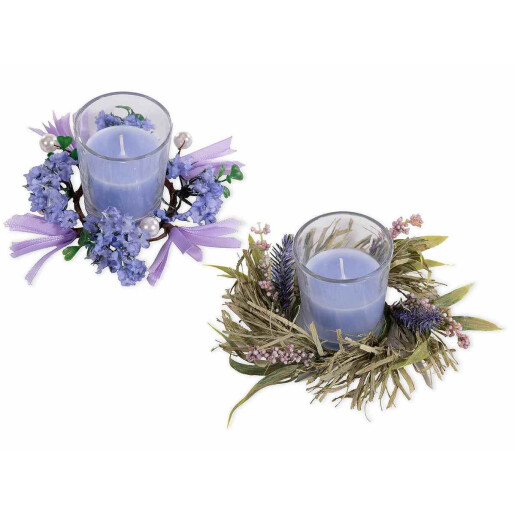 Set 2 lumanari parfum Lavanda Ø 11 cm x 7 H