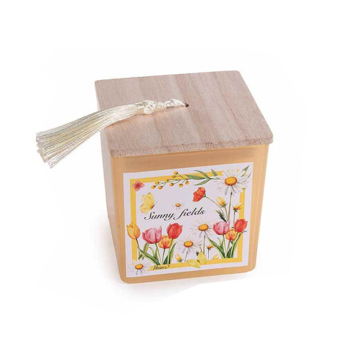 Lumanare parfumata in borcan sticla Sunny Fields cm 8 x 8 x 8,5 H
