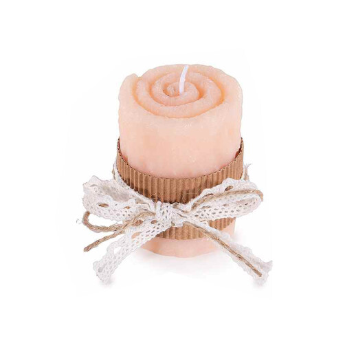 Lumanare ambientala ceara roz piersica Ø 5 cm x 7,5 H