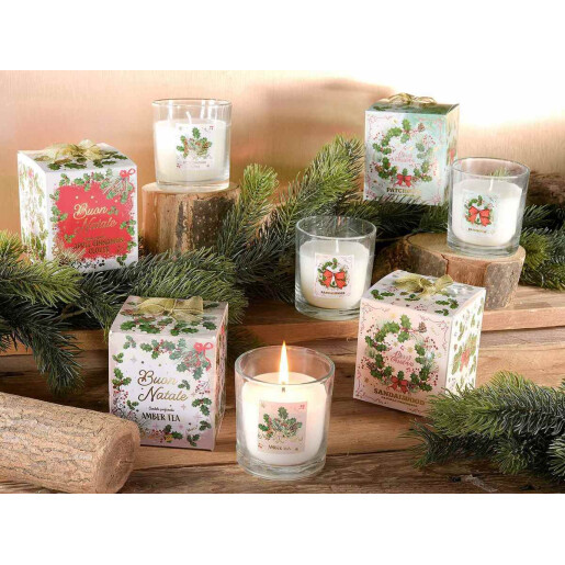Set 4 candele parfumate Craciun Ø 7,5 cm x 8 H
