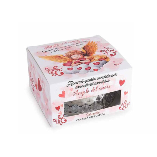 Lumanare parfumata in borcan sticla, cutie cadou aroma Vanilie cm 9 x 9 x 5 H