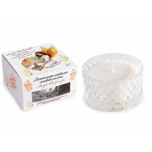 Lumanare parfumata in borcan sticla, cutie cadou aroma Lemn santal, Ambra cm 9 x 9 x 5 H