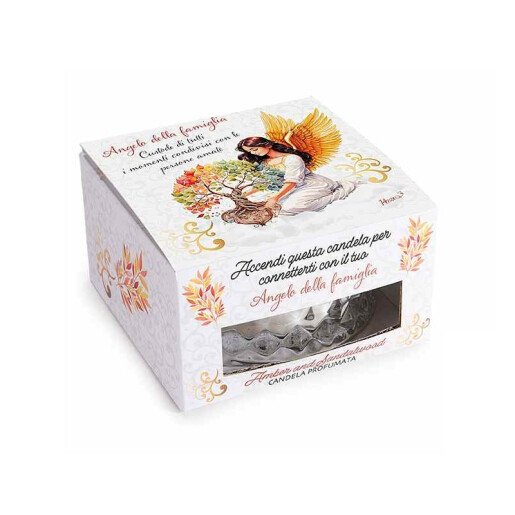 Lumanare parfumata in borcan sticla, cutie cadou aroma Lemn santal, Ambra cm 9 x 9 x 5 H