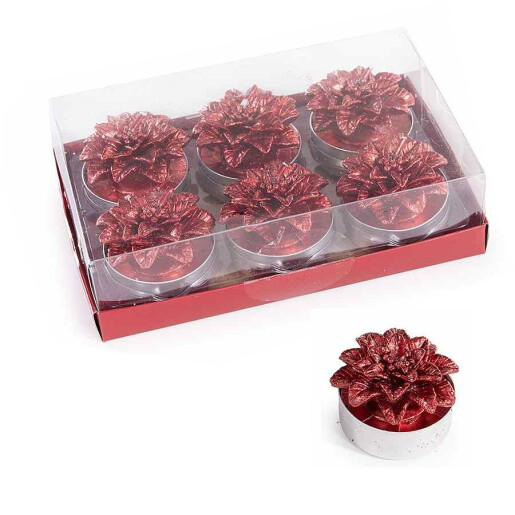 Set 12 lumanari Craciun ceara rosie Ø 4 cm x 3 H