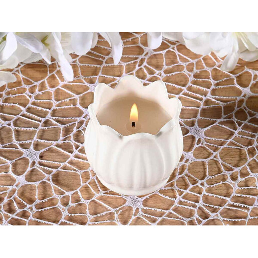 Candela parfumata, borcan portelan Tulip Ø 6 cm x 6 H