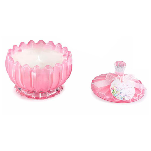 Lumanare parfumata in borcan aroma Grapefruit roz Ø 11 cm x 10,5 H