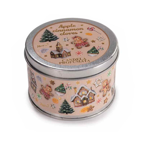 Set 3 candele Craciun parfumate Ø 7,5 cm x 5 H